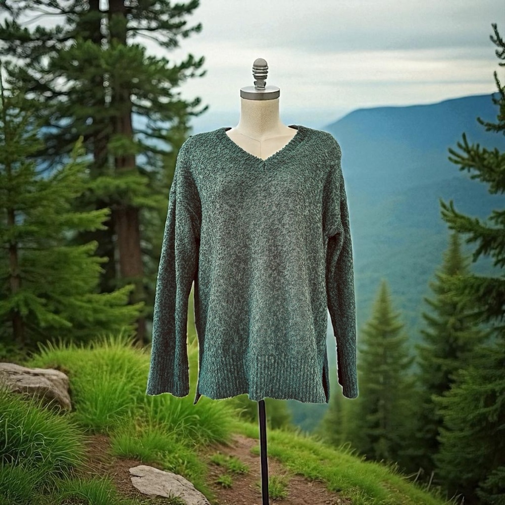 Sanctuary Green V-Neck Tunic Style Sweater GUC
